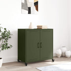 Aparador de acero verde oliva 68x39x72 cm
