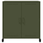 Aparador de acero verde oliva 68x39x72 cm