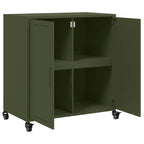Aparador de acero verde oliva 68x39x72 cm