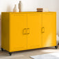 Aparador de aço amarelo-mostarda 100,5x39x72 cm
