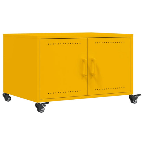 Mesa de centro aço amarelo mostarda 68x50x43,5 cm
