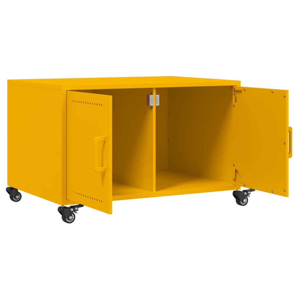 Mesa de centro acero amarillo mostaza 68x50x43,5 cm