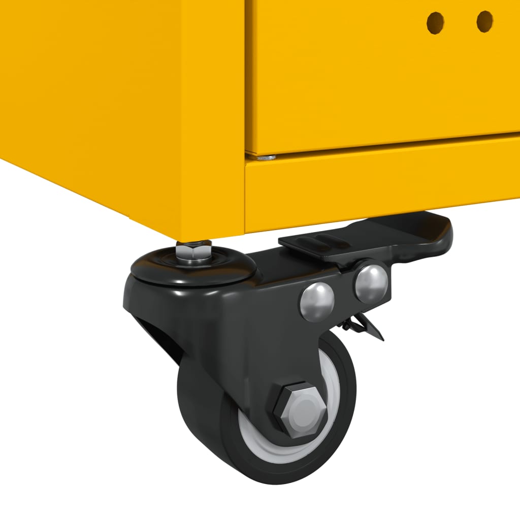 Mesa de centro acero amarillo mostaza 68x50x43,5 cm