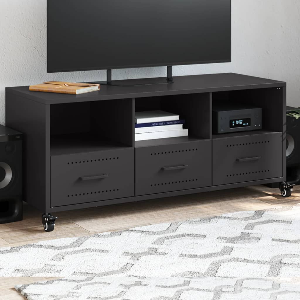 Mueble de TV acero amarillo mostaza 68x39x43,5 cm