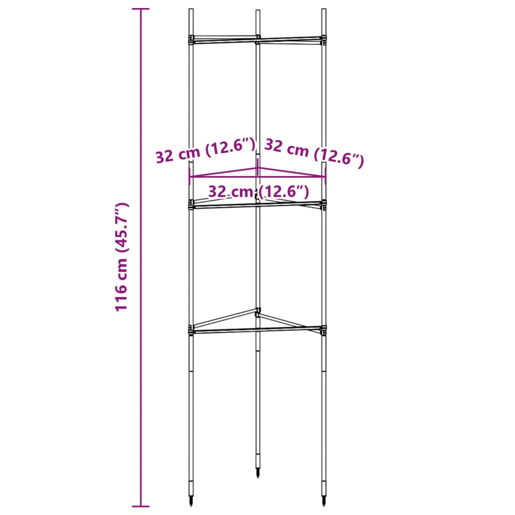 Tutor para tomates 2 unidades acero y PP 116 cm