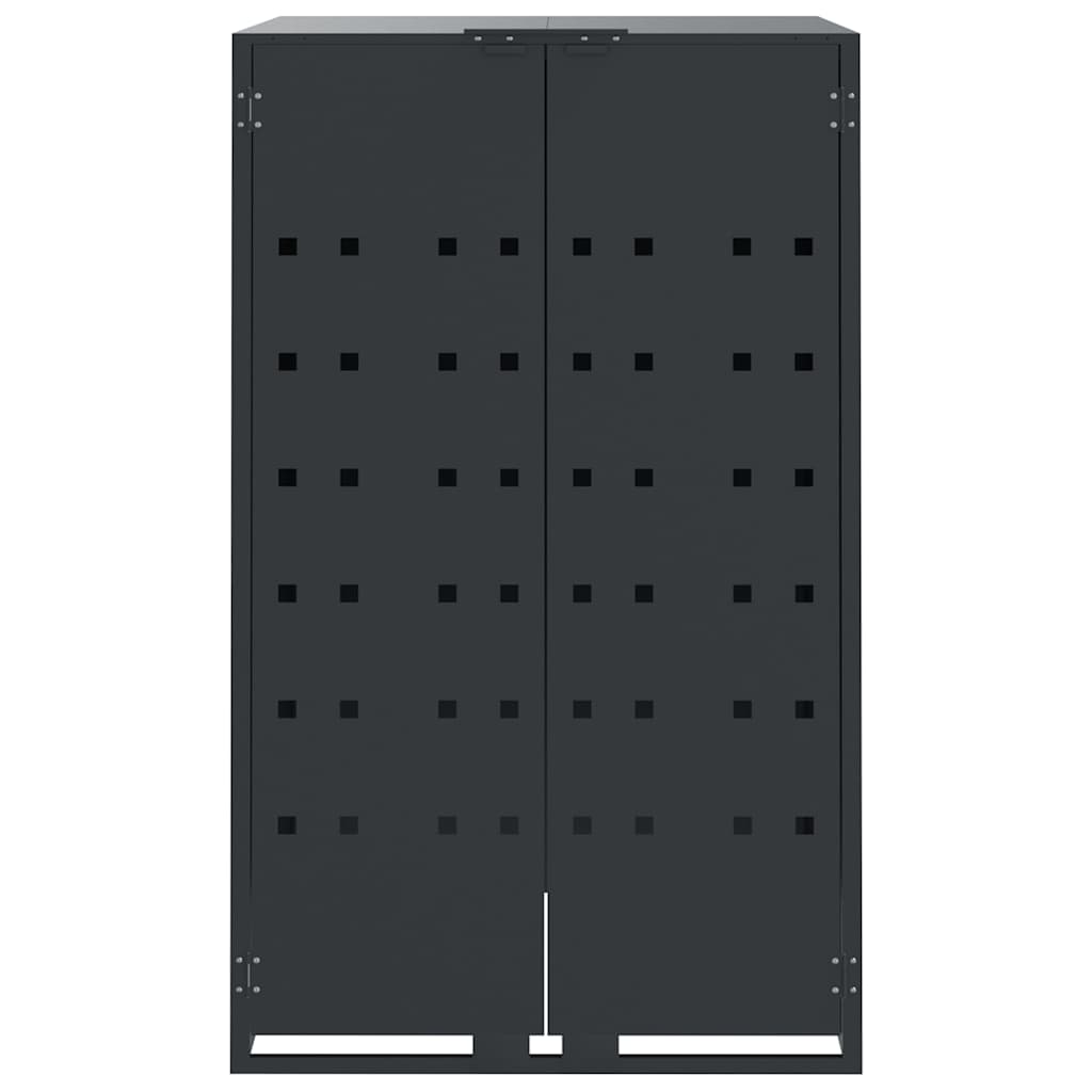 Cubo de basura con ruedas para cubo individual antracita 69x79x117 cm acero
