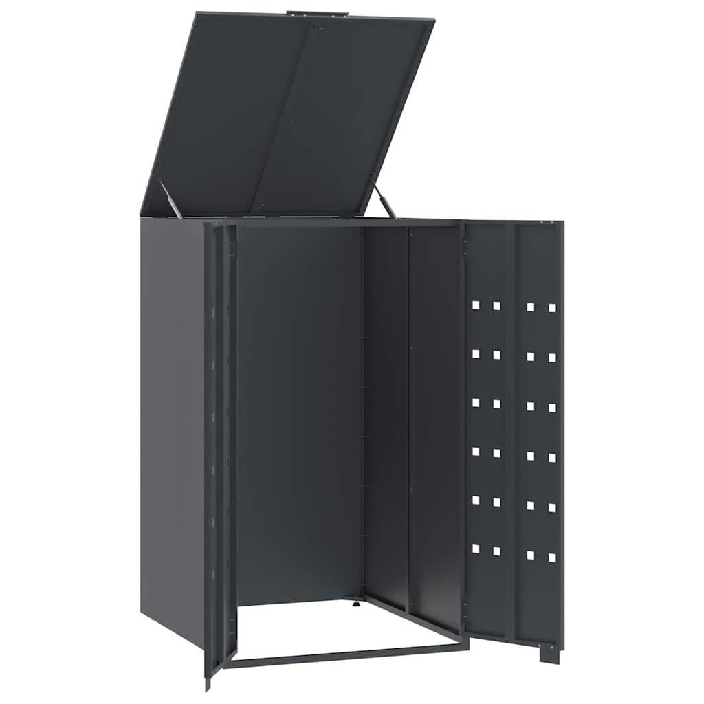 Cubo de basura con ruedas para cubo individual antracita 69x79x117 cm acero