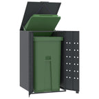 Cubo de basura con ruedas para cubo individual antracita 69x79x117 cm acero