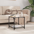 Mesa de centro acero superficie de vidrio negra 78,5x40x41cm
