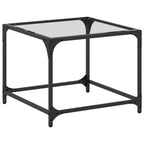 Mesa de centro acero superficie de vidrio negra 78,5x40x41cm