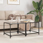 Mesa de centro superficie de vidrio 2 uds acero 40x40x45 cm