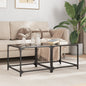Mesa de centro superficie de vidrio 2 uds acero 40x40x45 cm