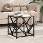 Mesa de centro acero superficie de vidrio negra 78,5x40x41cm
