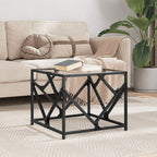 Mesa de centro acero superficie de vidrio negra 78,5x40x41cm