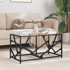 Mesa de centro acero superficie de vidrio negra 78,5x40x41cm