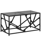 Mesa de centro acero superficie de vidrio negra 78,5x40x41cm