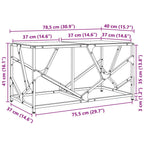 Mesa de centro acero superficie de vidrio negra 78,5x40x41cm