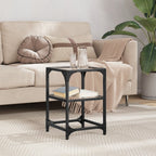 Mesa de centro acero superficie de vidrio negra 78,5x40x41cm