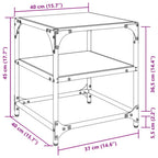 Mesa de centro superficie de vidrio 2 uds acero 40x40x45 cm
