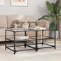 Mesa de centro superficie de vidrio 2 uds acero 40x40x45 cm