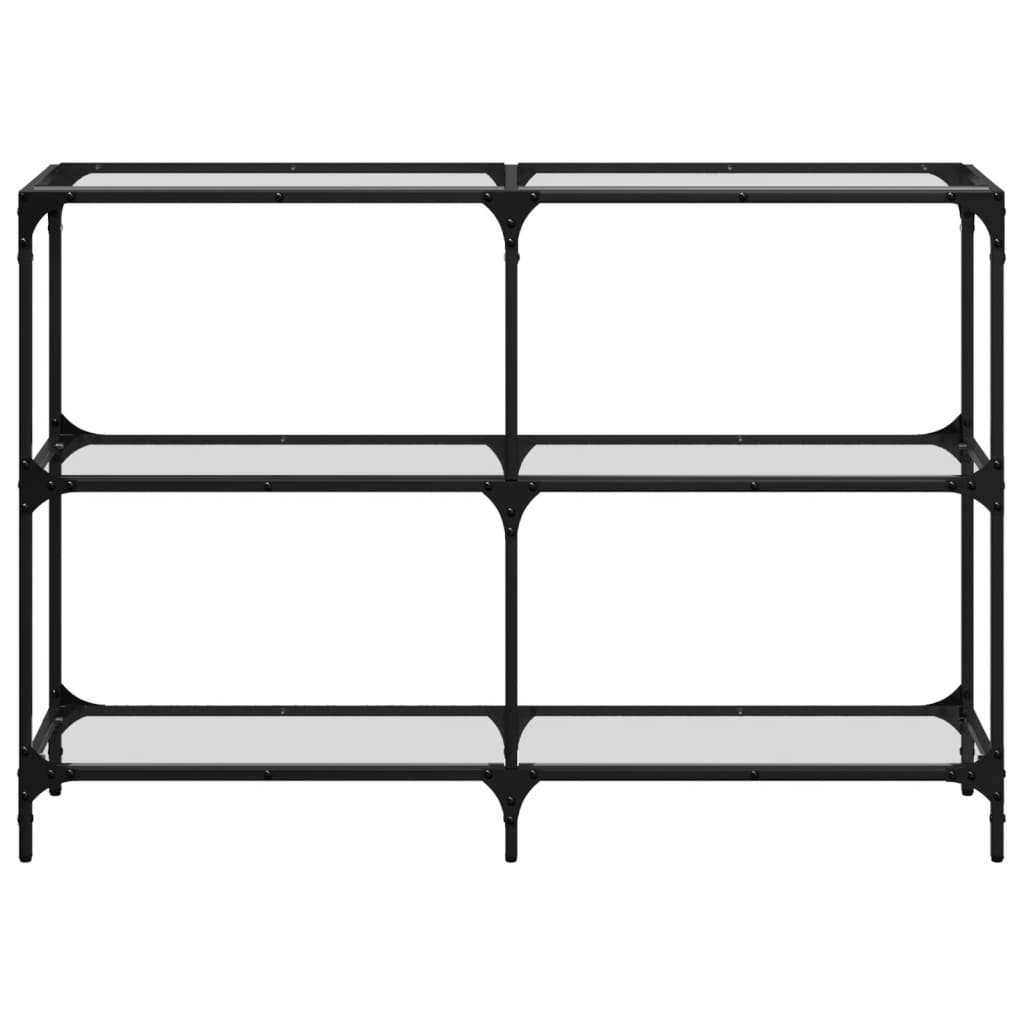 Mesa consola superficie vidrio transparente acero 118,5x30x81cm
