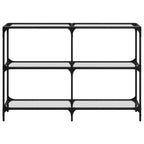 Mesa consola superficie vidrio transparente acero 118,5x30x81cm