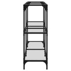 Mesa consola superficie vidrio transparente acero 118,5x30x81cm