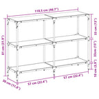 Mesa consola superficie vidrio transparente acero 118,5x30x81cm