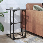 Mesa auxiliar con vidrio transparente acero 40x30x61,5 cm