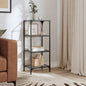 Estantería superficie de vidrio negro acero 40x30x123 cm