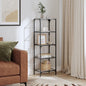 Estantería superficie de vidrio negro acero 40x30x123 cm