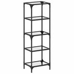 Estantería superficie de vidrio negro acero 40x30x123 cm