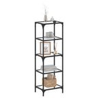 Estantería superficie de vidrio negro acero 40x30x123 cm