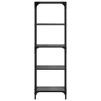 Estantería superficie de vidrio negro acero 40x30x123 cm