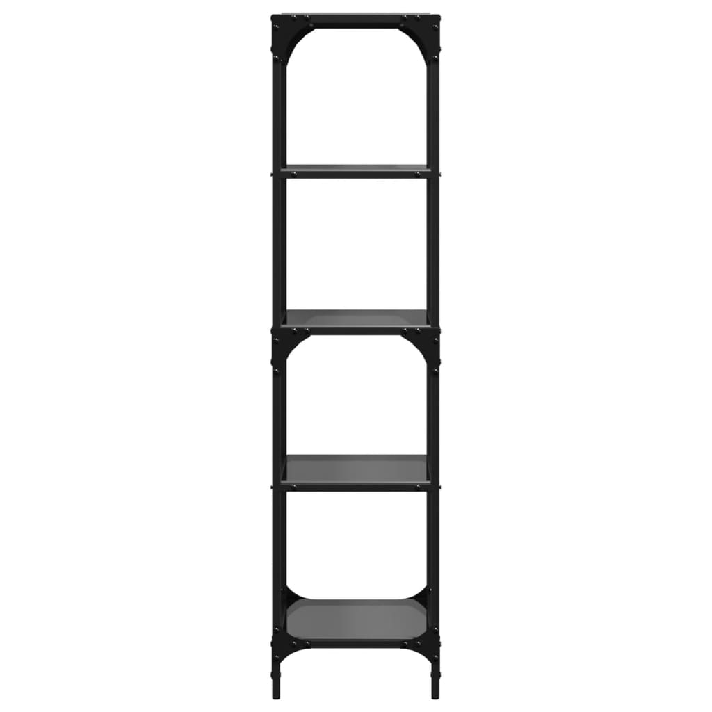 Estantería superficie de vidrio negro acero 40x30x123 cm