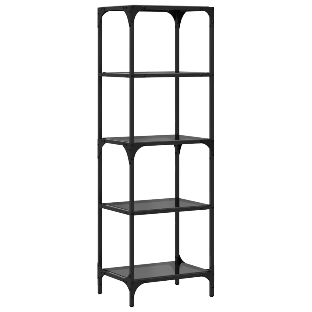 Estantería superficie de vidrio negro acero 40x30x123 cm