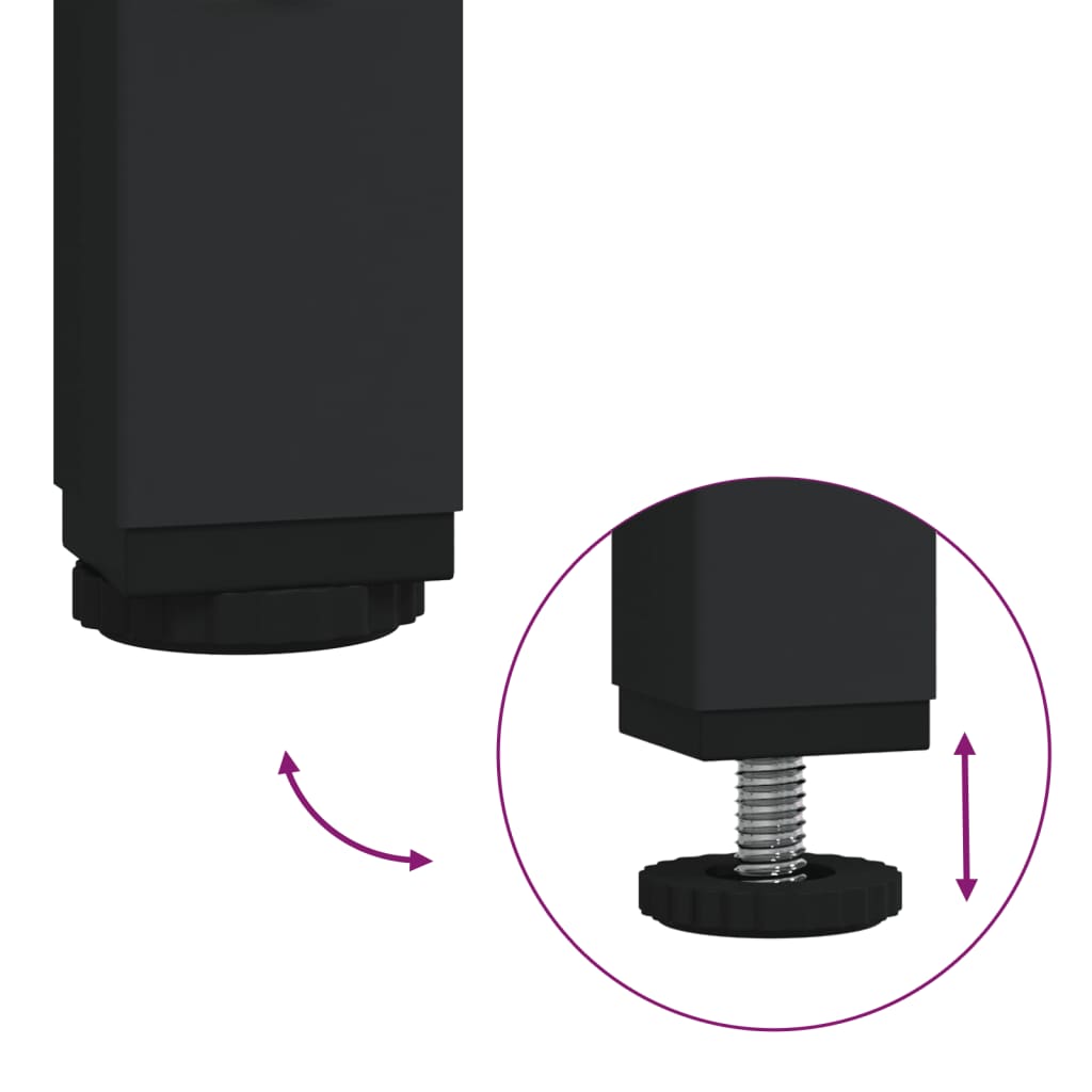 Estantería superficie de vidrio negro acero 40x30x123 cm
