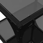 Estantería superficie de vidrio negro acero 40x30x123 cm