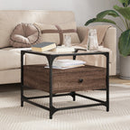 Mesa de centro acero superficie de vidrio negra 78,5x40x41cm