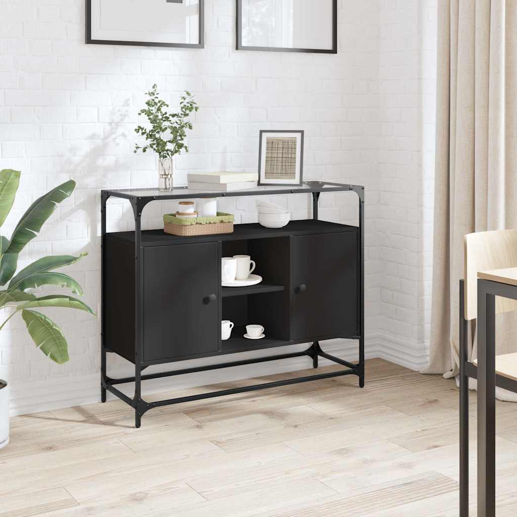 Sideboard with 2 solid mango wood doors 55x30x70 cm