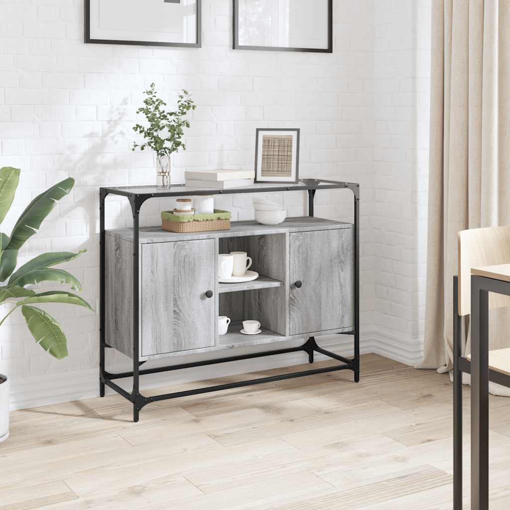 Aparador con 2 puertas madera maciza de mango 55x30x70 cm