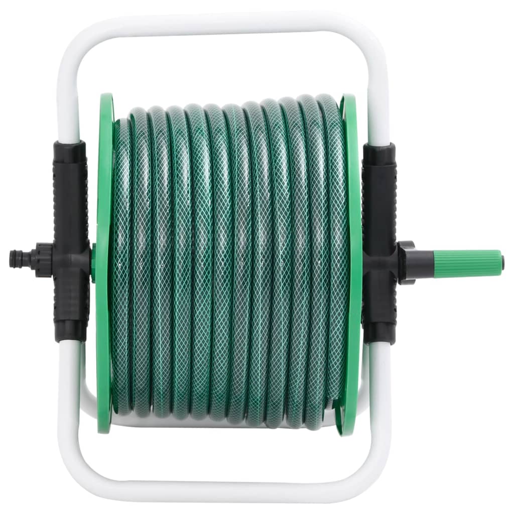 Carrete de rollo para manguera de pie PVC verde 20 m