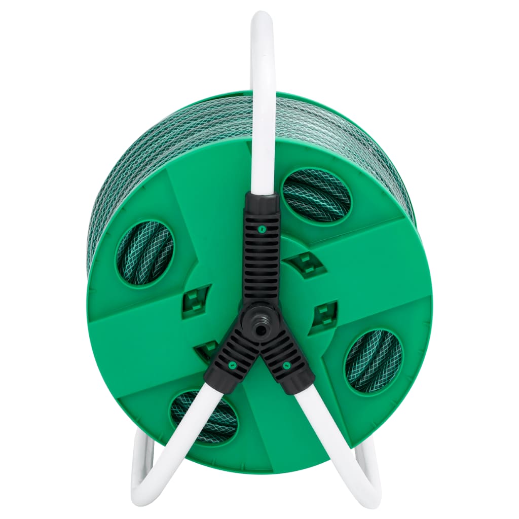 Carrete de rollo para manguera de pie PVC verde 20 m