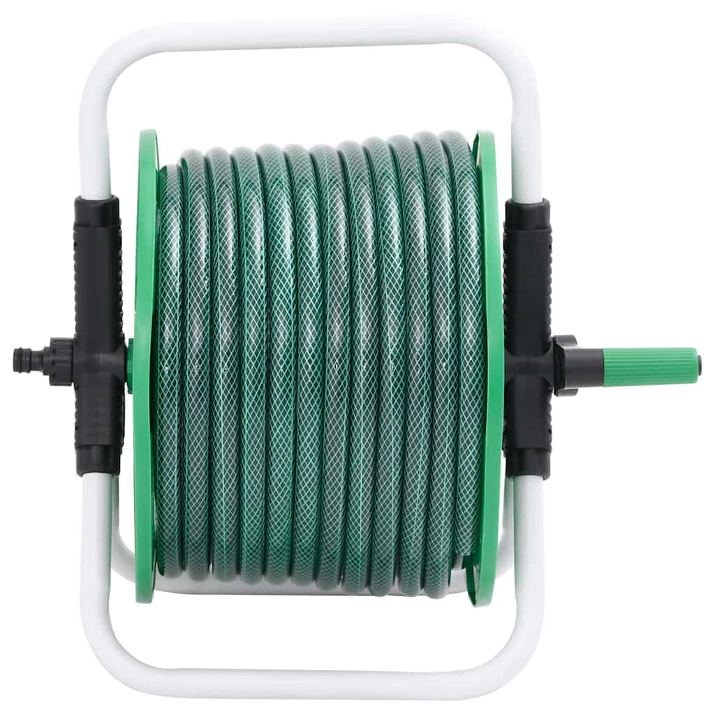 Carrete de manguera de pie con set racores PVC verde 0,5" 20 m