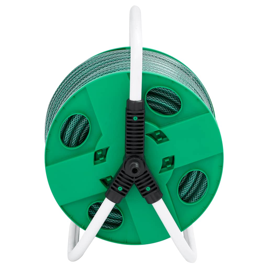 Carrete de manguera de pie con set racores PVC verde 0,5" 20 m