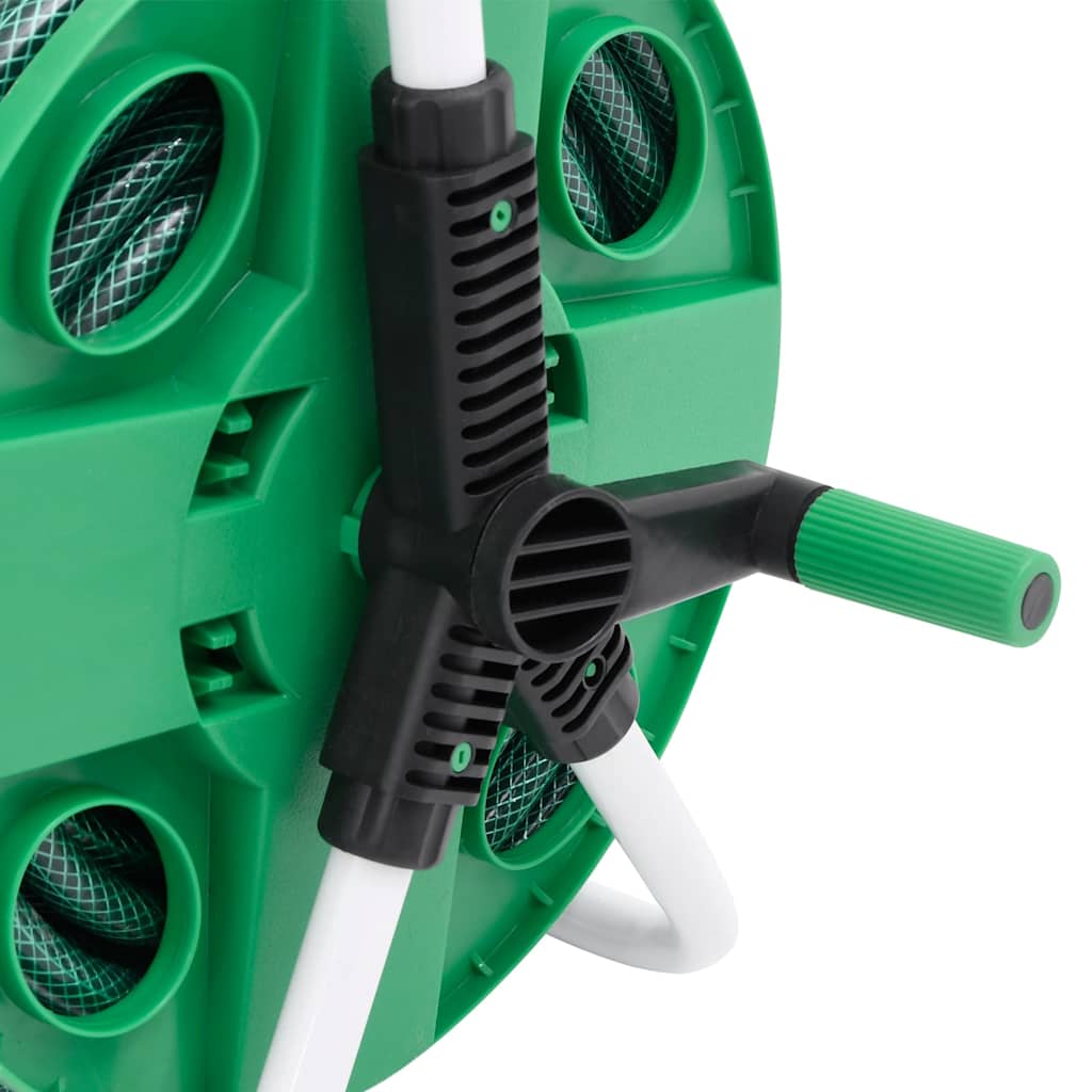 Carrete de manguera de pie con set racores PVC verde 0,5" 20 m