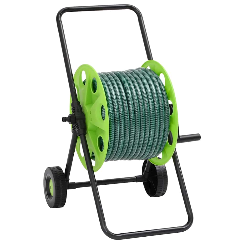 Carrete de manguera con set de racores PVC verde 0,5" 30 m