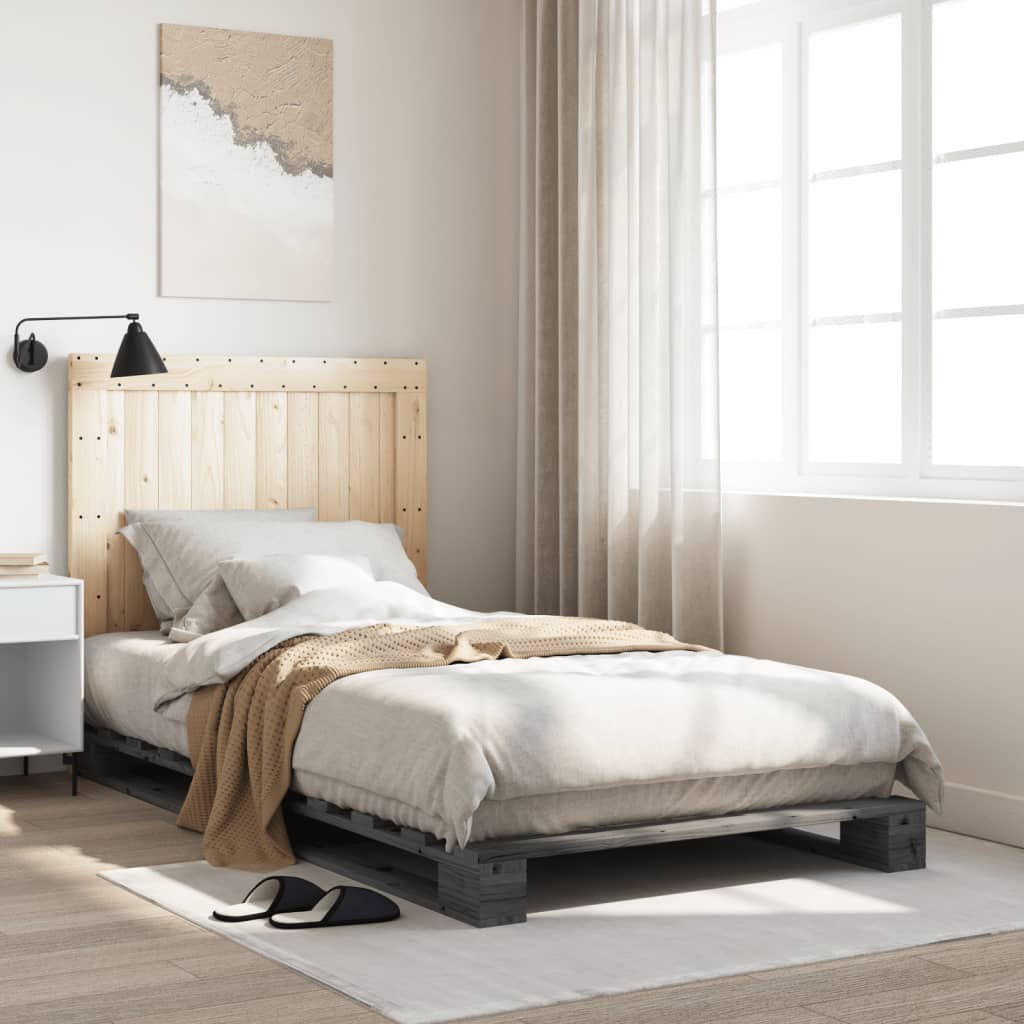 Estructura cama cabecero madera maciza pino blanco 180x200 cm