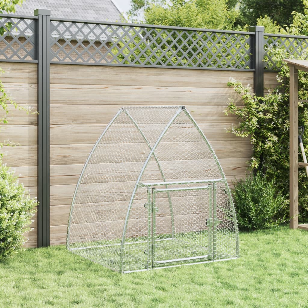 Conejera acero galvanizado plateado 105x100x120 cm
