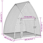 Conejera acero galvanizado plateado 105x100x120 cm